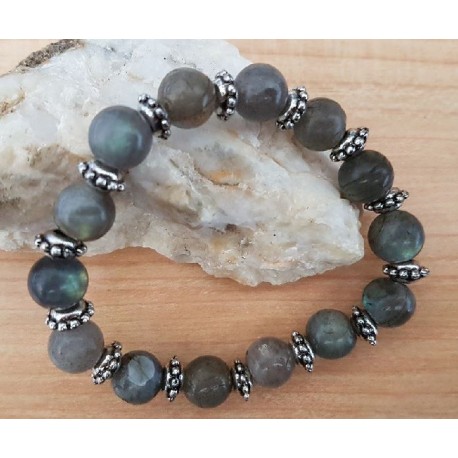 Bracelet homme en labradorite 10mm